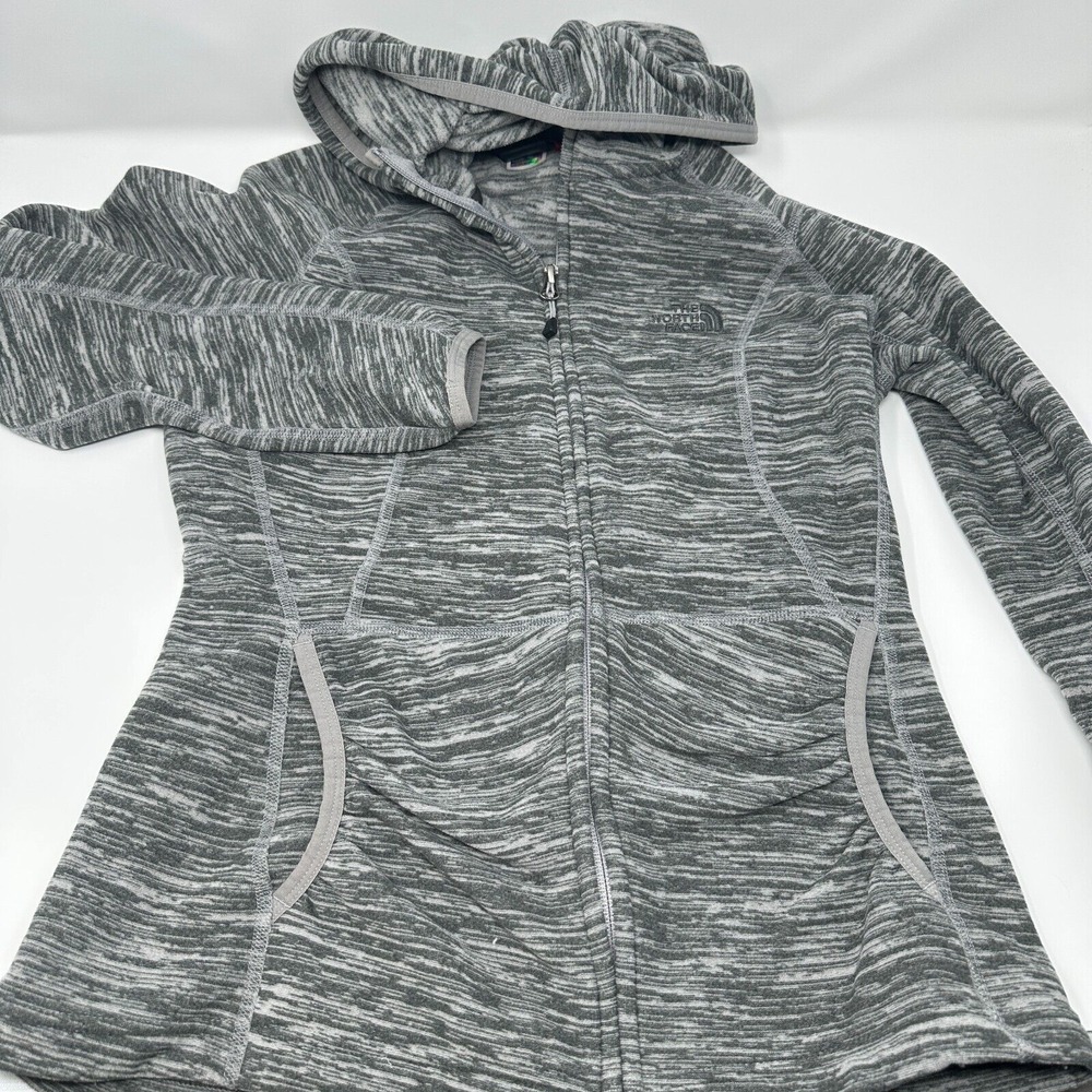 The North Face Fleece Hoodie Women's Sz S Gray Polartec Classic Zip Lightweight - Picture 2 of 10